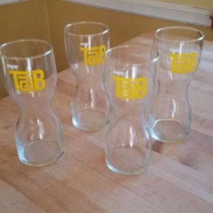 4 Vintage Tab Hour Glass  Soda Glasses